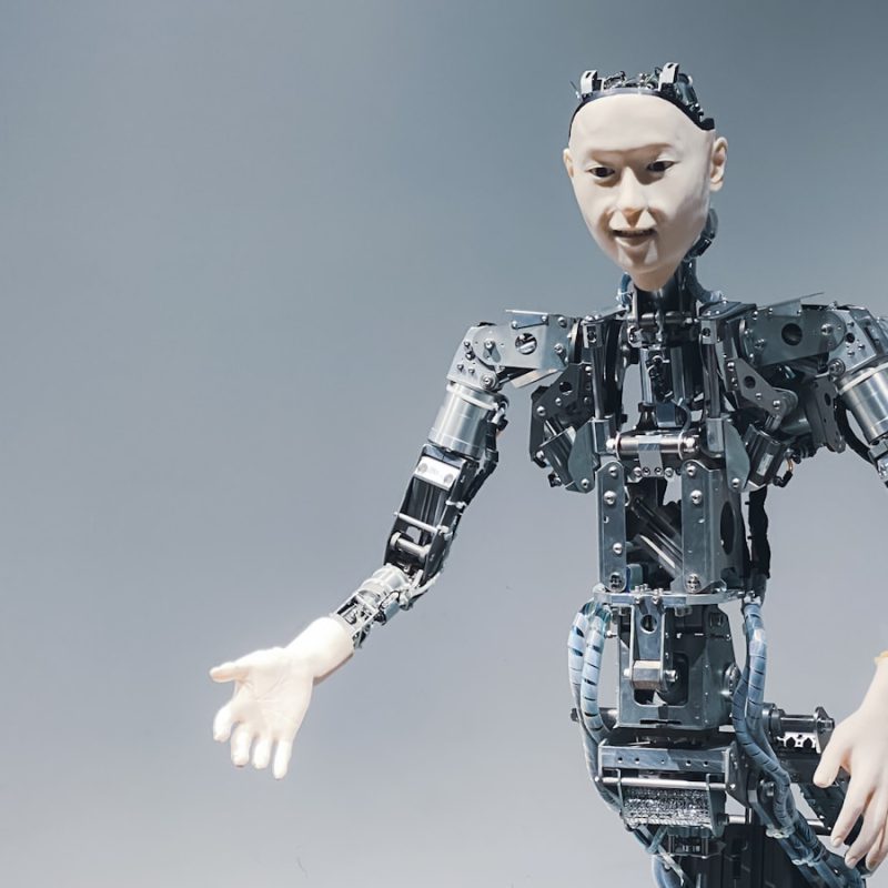 a robot that is standing in the air